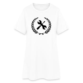 Logo d’outil pour bricoleur en couronne de laurier - Robe T-shirt Femme - blanc - Devant