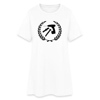 Tool logo for installer in laurel wreath - Women’s T-Shirt Dress - white - Front