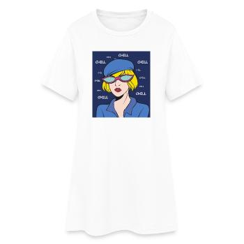 Chill Pop Art Dame - Frauen T-Shirt-Kleid - Weiß - Vorne
