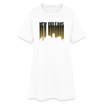 Nuit en pente de la ligne d’horizon de La Nouvelle-Orléans - Robe T-shirt Femme - blanc - Devant