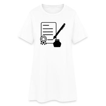Contrat avec joint laqué - Robe T-shirt Femme - blanc - Devant
