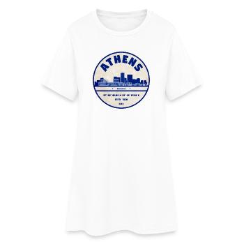 Athens Skyline Vintage Badge Blau - Frauen T-Shirt-Kleid - Weiß - Vorne