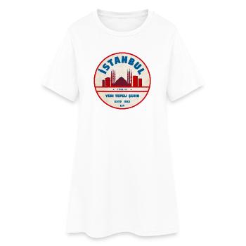 Istanbul Yeditepe Skyline Vintage - Robe T-shirt Femme - blanc - Devant