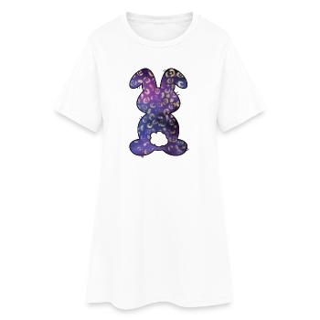 Lapin de Pâques à motif léopard - Robe T-shirt Femme - blanc - Devant