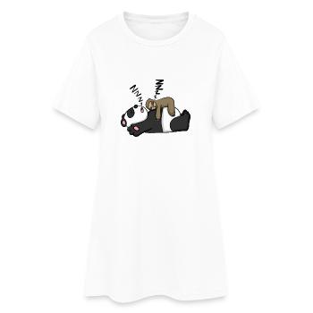 Paresseux et panda - Robe T-shirt Femme - blanc - Devant