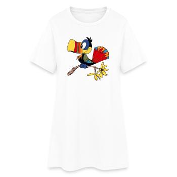 Perroquet - Robe T-shirt Femme - blanc - Devant