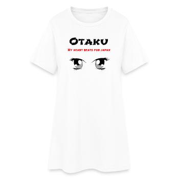 sprüche japanliebhaber, otakuspruch manga augen - Frauen T-Shirt-Kleid - Weiß - Vorne