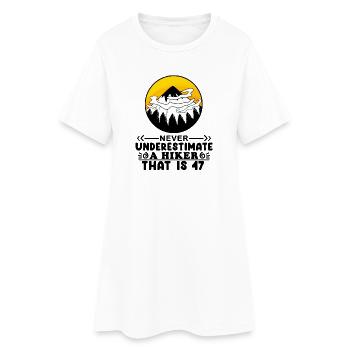 47 ans de randonnée en montagne - Robe T-shirt Femme - blanc - Devant