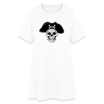 Chapeau de pirate crâne - Robe T-shirt Femme - blanc - Devant