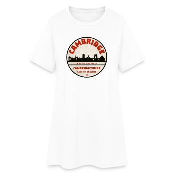 Cambridge Skyline Est de l’Angleterre Vintage - Robe T-shirt Femme - blanc - Devant