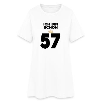57. Geburtstag Geschenk - 57 Jahre mit Krone - Frauen T-Shirt-Kleid - Weiß - Vorne