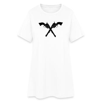 Deux poulains croisés armée Revolver Colt 45 - Robe T-shirt Femme - blanc - Devant
