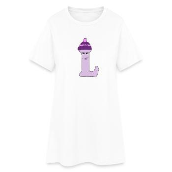 L - Robe T-shirt Femme - blanc - Devant