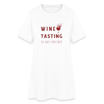 La dégustation de vin, c'est mon sport - Robe T-shirt Femme - blanc - Devant