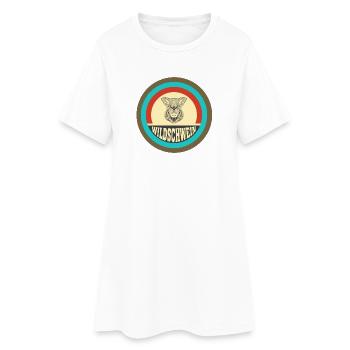 Wildschwein Vintage Design - Frauen T-Shirt-Kleid - Weiß - Vorne