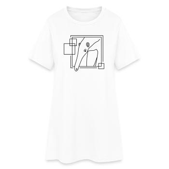 Fourmilier en forme géométrique - Conception d’art au trait - Robe T-shirt Femme - blanc - Devant
