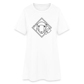 Moutons en forme géométrique - Conception d’art au trait - Robe T-shirt Femme - blanc - Devant