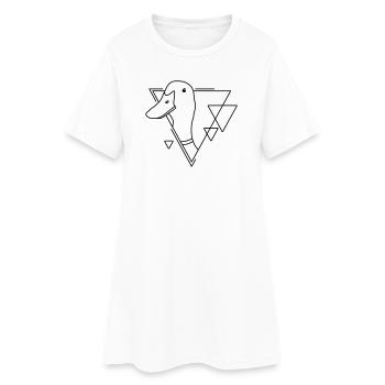 Canard en forme géométrique - Conception d’art au trait - Robe T-shirt Femme - blanc - Devant
