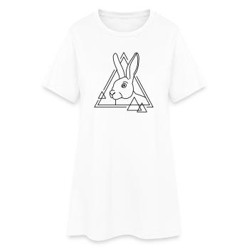 Lapin en forme géométrique - conception d’art au trait - Robe T-shirt Femme - blanc - Devant
