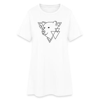 Ours en forme géométrique - Conception d’art au trait - Robe T-shirt Femme - blanc - Devant