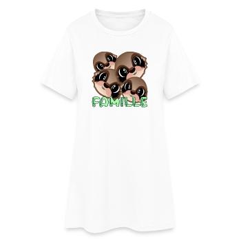 Famille de paresseux - amusante - Robe T-shirt Femme - blanc - Devant