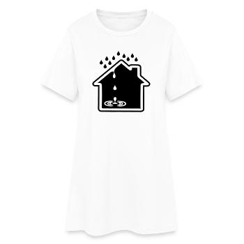 Fuites de maison - Robe T-shirt Femme - blanc - Devant