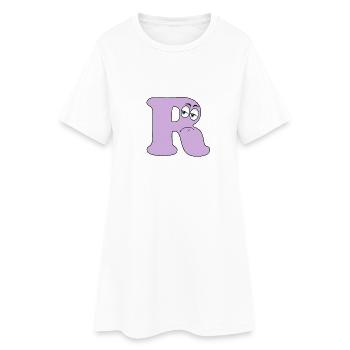 R - Frauen T-Shirt-Kleid - Weiß - Vorne