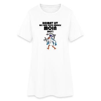 Nordsee Plattdeutsch Spruch Moin Möwe - Frauen T-Shirt-Kleid - Weiß - Vorne