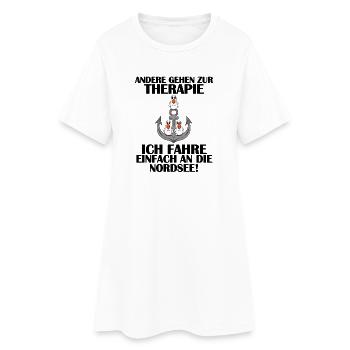 Nordsee Plattdeutsch Spruch Moin Möwe Anker - Frauen T-Shirt-Kleid - Weiß - Vorne