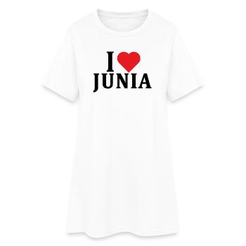t-shirt J’adore Junia idée cadeau t-shirt - Robe T-shirt Femme - blanc - Devant