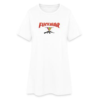 Fuckwar Regenbogen Waffe Statement - Frauen T-Shirt-Kleid - Weiß - Vorne