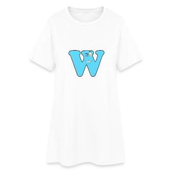 W - Frauen T-Shirt-Kleid - Weiß - Vorne