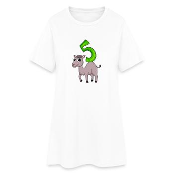 5 years old - 5th birthday with animal motif - camel - Women’s T-Shirt Dress - white - Front