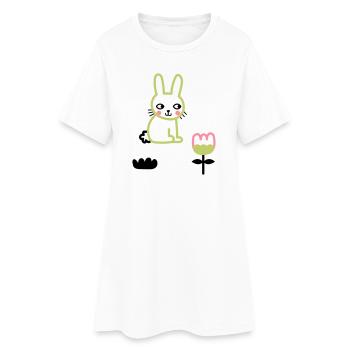 Happy Lunar New Year of the Rabbit - Frauen T-Shirt-Kleid - Weiß - Vorne