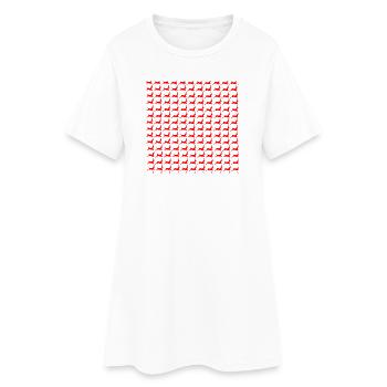 beste weihnachts outfits, rentiermuster - Frauen T-Shirt-Kleid - Weiß - Vorne