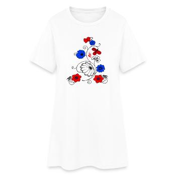 Blumenranke mit Schmetterling - Frauen T-Shirt-Kleid - Weiß - Vorne
