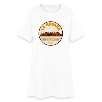 La Ville des Colonnes de Havane - Robe T-shirt Femme - blanc - Devant