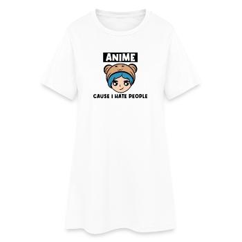 Zeichentrick Manga Comic Cosplay Anime Statement - Frauen T-Shirt-Kleid - Weiß - Vorne