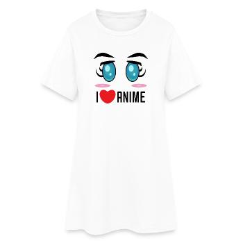 Cosplay Zeichentrick Statement Herz Manga Anime - Frauen T-Shirt-Kleid - Weiß - Vorne