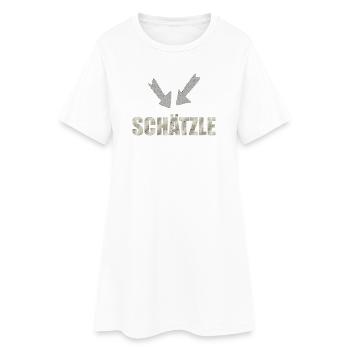 schätzle - Frauen T-Shirt-Kleid - Weiß - Vorne