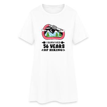 Mountain Wanderer 56e anniversaire 56 ans Cadeau - Robe T-shirt Femme - blanc - Devant