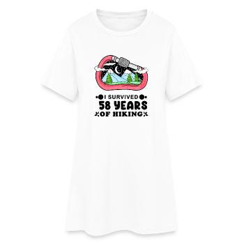 Mountain Wanderer 58e anniversaire 58 ans cadeau - Robe T-shirt Femme - blanc - Devant