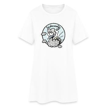 Seidenwolke - Frauen T-Shirt-Kleid - Weiß - Vorne