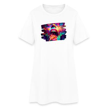 kunst kreativ lustig horror monster techno party - Frauen T-Shirt-Kleid - Weiß - Vorne