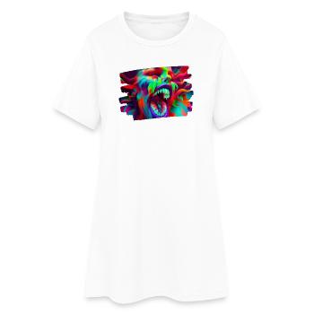 kunst kreativ lustig horror monster techno party - Frauen T-Shirt-Kleid - Weiß - Vorne
