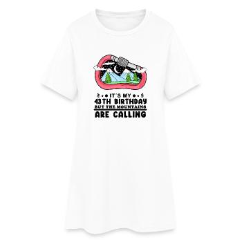 43. Geburtstag Berge - Frauen T-Shirt-Kleid - Weiß - Vorne