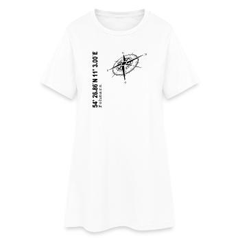 Fehmarn - Frauen T-Shirt-Kleid - Weiß - Vorne