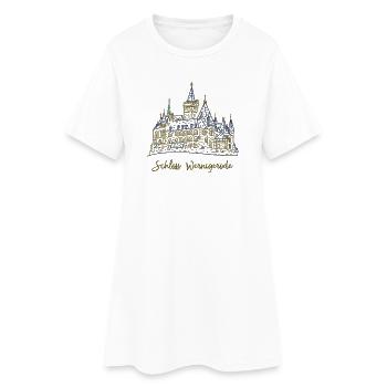 Schloss Wernigerode, Wahrzeichen, Deutschland - Frauen T-Shirt-Kleid - Weiß - Vorne