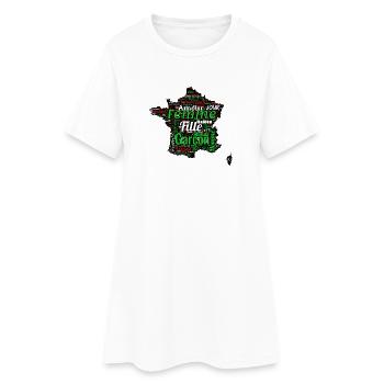 France en Mots – Famille et Amour - Robe T-shirt Femme - blanc - Devant