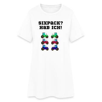 trecker sixpack kinder traktor - Frauen T-Shirt-Kleid - Weiß - Vorne